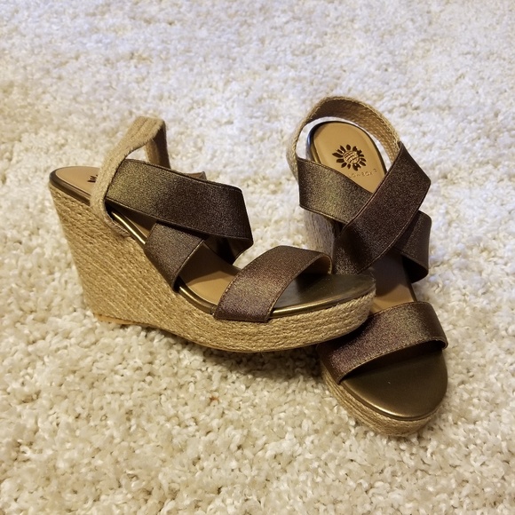 yellow box shoes wedges